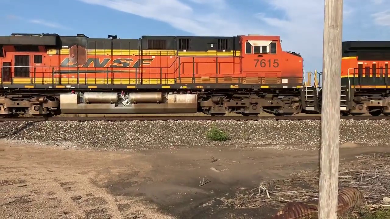 BNSF Grain Hoppers Roll Through Kansas Countryside - YouTube