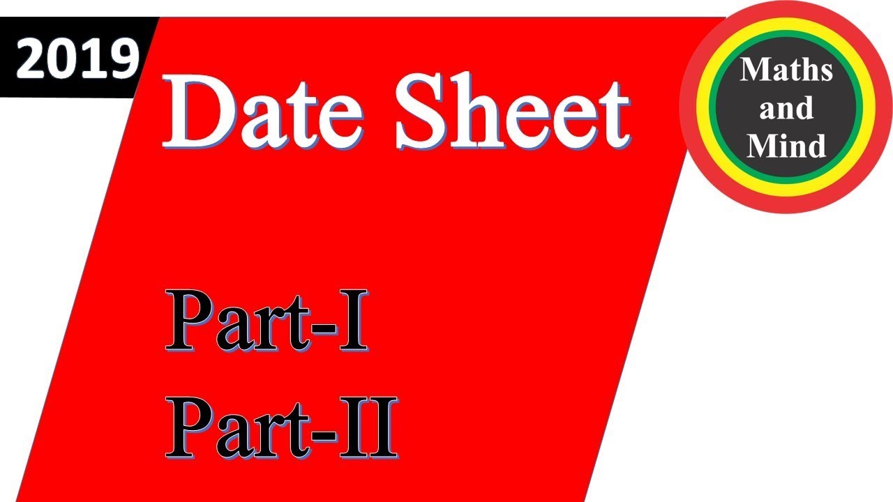 11th Class Date sheet 2019 | 12th Class Date sheet 2019 | FSC date sheet 2019Maths and Mind