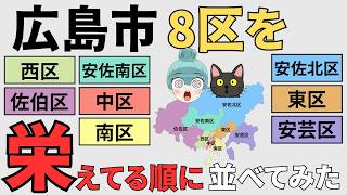 【広島市8区の都会度ランキング】中、南、西、東、安佐南、安佐北、安芸、佐伯の8区を徹底比較！！