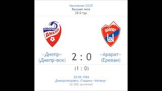 Днепр - Арарат (Ереван) 2:0 (28.09.1984). Радиорепортаж Владимира Радзецкого