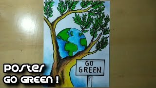 Poster tema go green | mudah banget untuk pemula