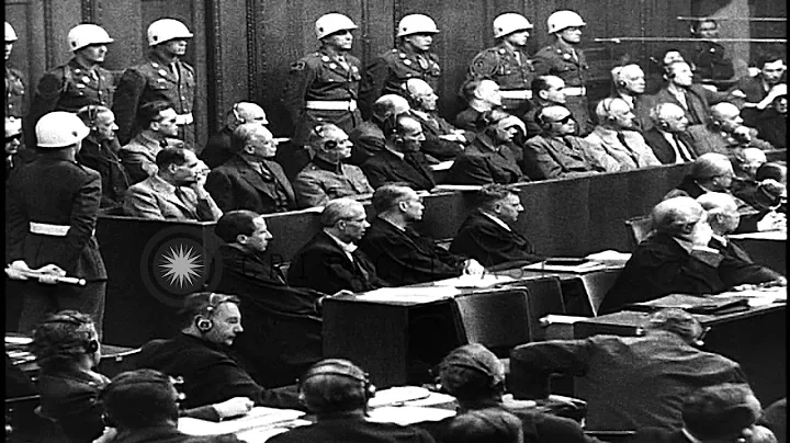 Herman Goering answers the questions of a prosecutor in German during the war cri...HD Stock Footage