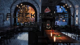 ASMR Coffee Shop Winter Christmas People Music  Sound Ambience 12 Hours - Black Screen Edition