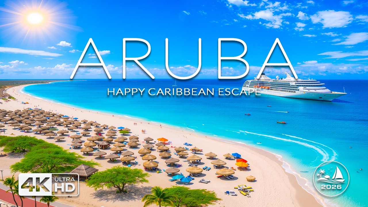 Аруба — Карибские острова, съемка с дрона в формате 4K | Тропический островной рай: потрясающие пляж