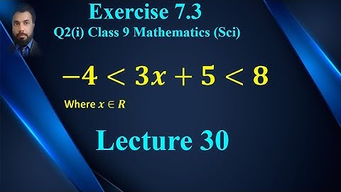30 -  Exercise 7.3 Q2(i) Linear Equation and Linear Inequalities| Class 9 Mathematics (Sci)