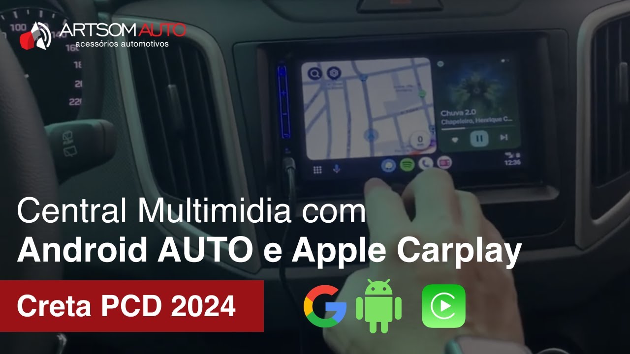 Hyundai Creta Action PCD 2024   central multimídia com Apple CarPlay e Android Auto