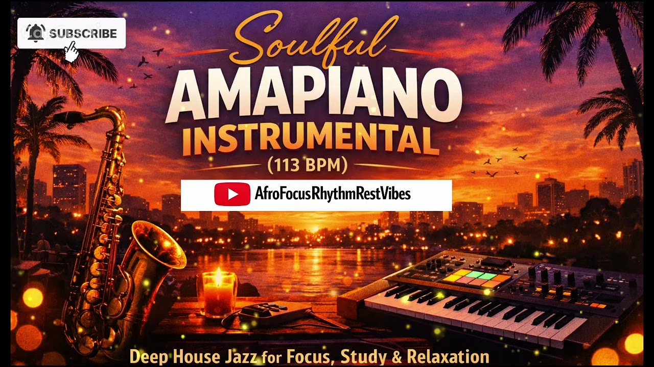 Soulful Amapiano Instrumental (113 BPM) 🎷 Deep House Jazz for Focus, Study & Relaxation