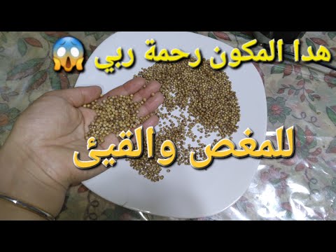 القزبر يابس لالم البطن والانتفاخ و القيٸ للصغار والکبار