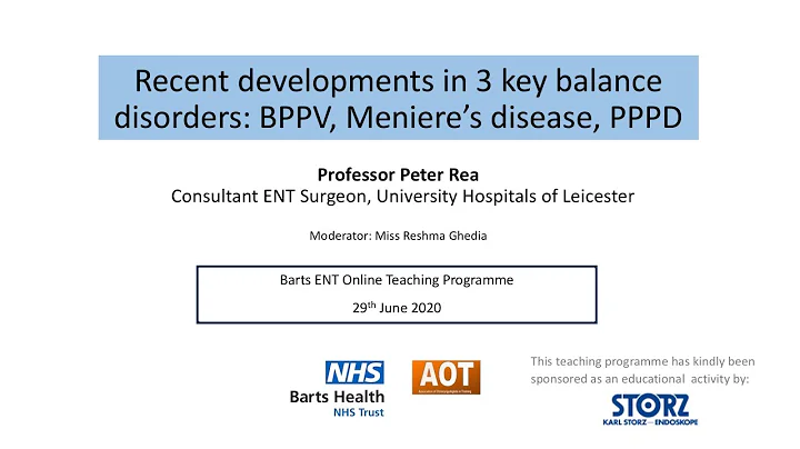 Otology | Developments in Balance disorder | Prof ...