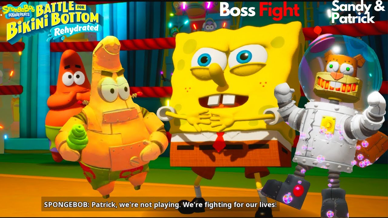 Robot Sandy Boss Fight Robo Patrick Boss Battle SpongeBob Game - YouTube