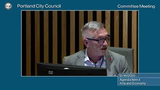 Portland City Council Arts & Economy Committee 12/16/25