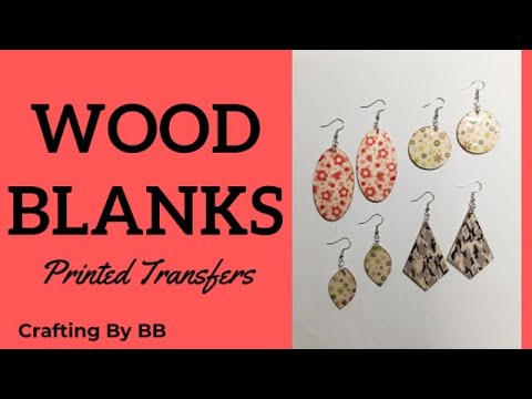 Transfers on Wood Earrings 