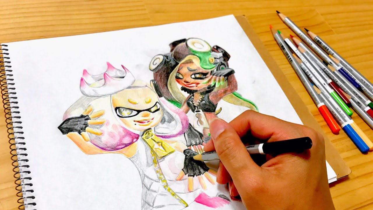 スプラトゥーン２ テンタクルズ リクエストぬりえ Splatoon2 Hime Iida Switch Coloringpage Youtube