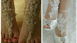 Beautiful Barefoot Sandals Barefoot Wedding Shoes For A Beach Bride Feet Anklets