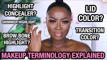MAKEUP TERMINOLOGY FOR BEGINNERS - HIGLHIGHT CONTOUR SHIMMER EYESHADOW BLENDING HOW TO | Mena Adubea