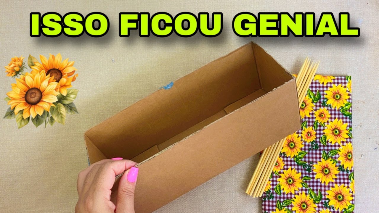 IDEIA FABULOSA COM CAIXA DE PAPELÃO TECIDO FAÇA VOCÊ MESMO 