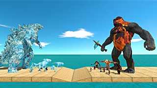 Epic Ice Fire Random Battle | Ice Godzilla 2021 + Dinosaurs vs Fire King Kong+Mutant Primates - ARBS