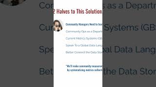 2 halves to the community measurement problem, means 2 solutions?