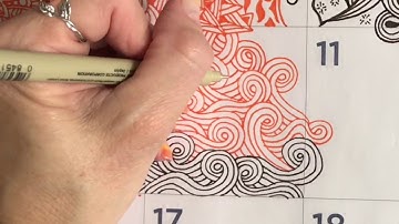 Zentangle Pattern Sand Swirl in my Giant #Quigtangle Zendoodle for InkTober Day 10