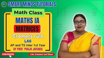 Matrices LAQ|Cramer’s Rule | Maths 1A LAQ | 7 Marks Important | Inter 1st Year Maths
