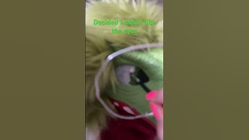 Repainting the eyes…. Again #fursuit #fursuiters #antizoo #furries #dinomask