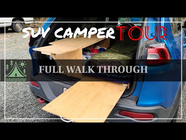 My SUV camping setup - Full walk through - Tips & tricks - DIY Jeep  Cherokee camper conversion 