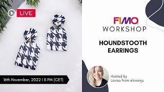 Classy Houndstooth Earrings with FIMO soft | FIMO live workshop with Lovisa @lovanju screenshot 1