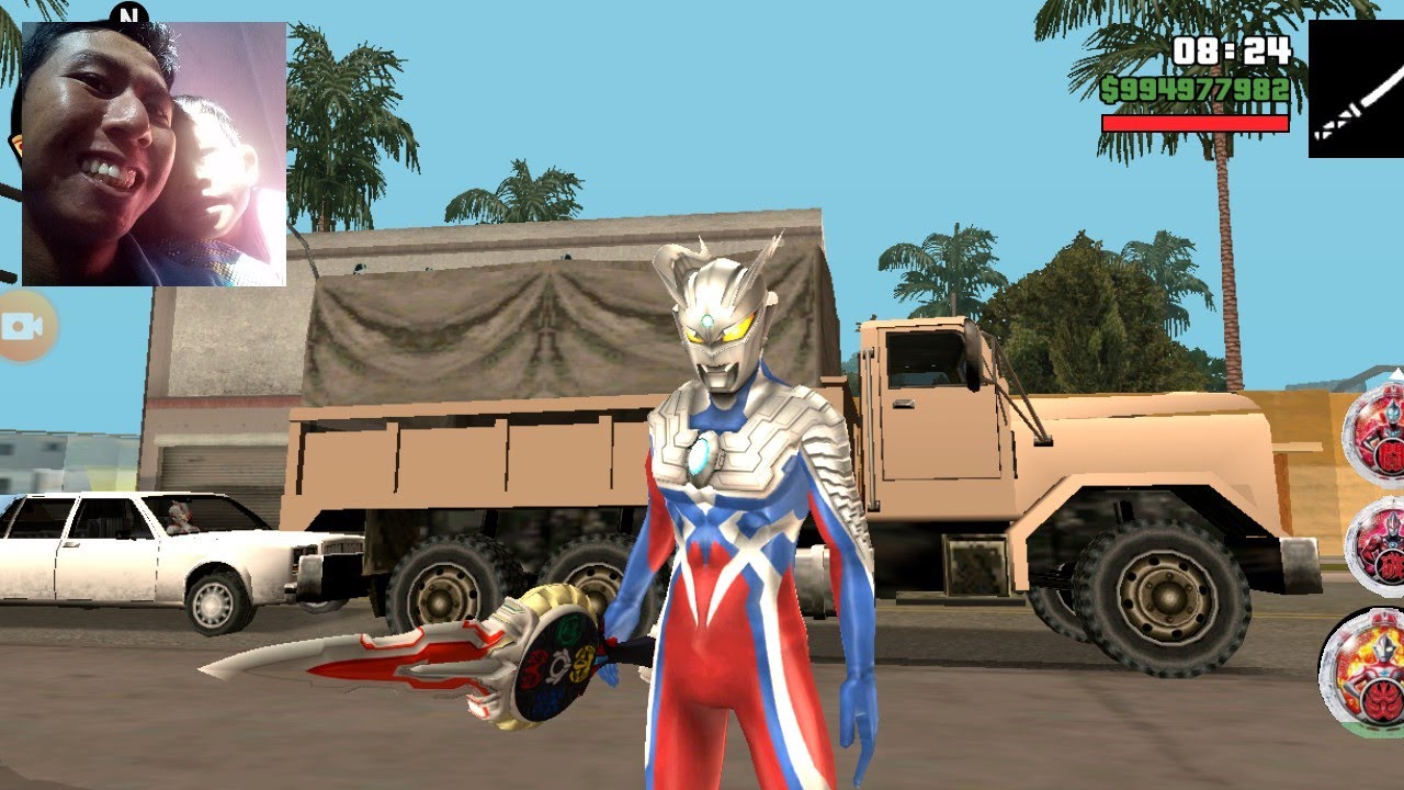Ultraman Zero naik mobil truk  oleng  Permainan Game 