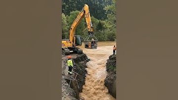 Rescue Operation: Safely Transporting Survivors with an Excavator