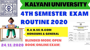 Kalyani University 4th Semester Routine 2020 Blended Mode for B.A/ B.Sc/B.Com |Online exam| Honours