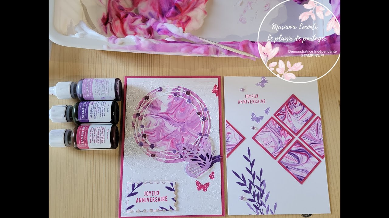 Une jolie carte d'anniversaire avec la technique de la mousse à raser