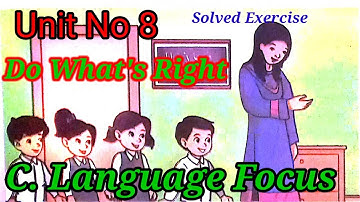 5th Class English| Unit No 8| Do What