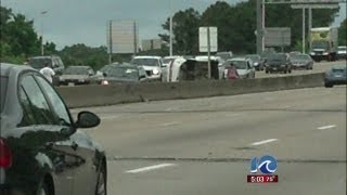 WAVY News 10 overturned vehicle on I-264 screenshot 3