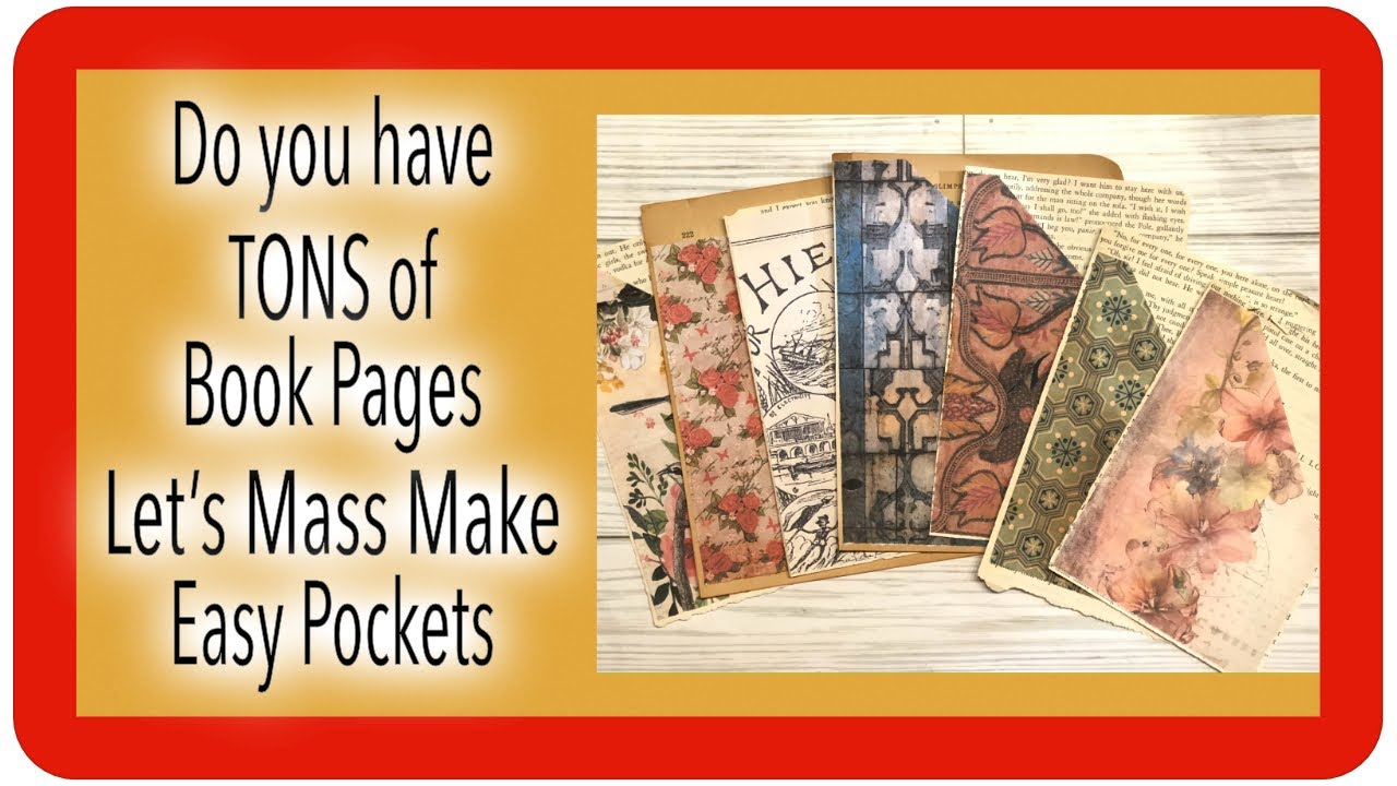 Mass Make JUNK Journal pockets using BOOK PAGES and DIGITALS - YouTube