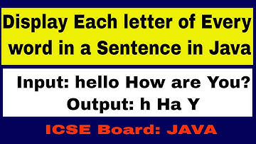 Display First Letter of Every Word in Sentence : Java String program in Hindi