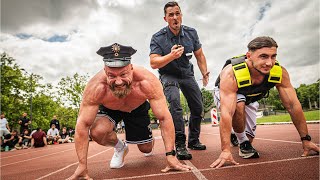 Der Finale Lauf - Bodybuilder Beim Einstellungstest Der Polizei