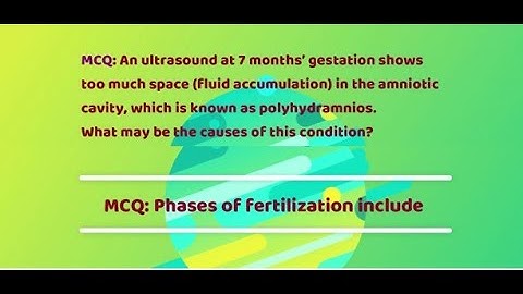 MCQ on Polyhydramnios & Phases of Fertilization (For the Answer key see video description)