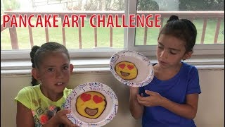 Pancake Emoji Art Challenge. Sister's Pancake Challenge.