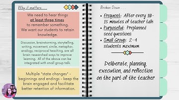 Frequent Purposeful Small Group Talk