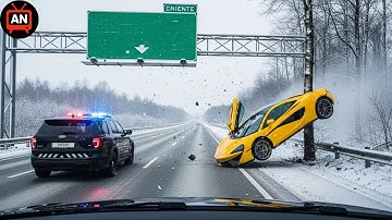 Icy Road Madness Caught on Camera #20 - How Drivers Lose Control in Winter Storms