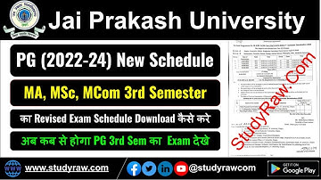 JP University PG 3rd Sem New Exam Schedule Session 2022 24 Jai Prakash University MA MSc MCom