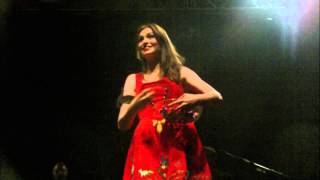 Sophie Ellis-Bextor is throwing chocolate eggs to the audience