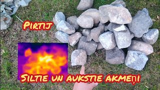 Pirtij Siltie Un Aukstie Lauku Akmeņi Ar Termo Kameru Sauna Stone Termo Camera