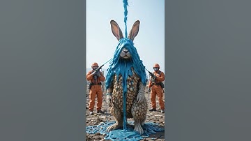 A painful, helpless rabbit whose appearance resembles a living beehive: a daring rescue team.