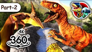 Thrilling 360 VR Water Slide with Dinosaurs | 360 video 4K