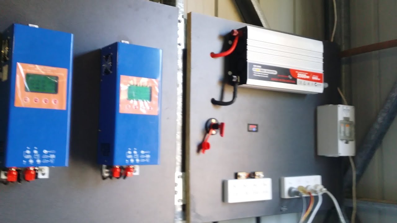 Tour of diy solar panel and battery bank system and ...