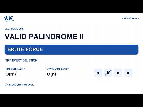Valid Palindrome II | Brute Force - Try Every Deletion | LeetCode 680