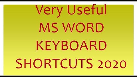Very useful Microsoft Word Keyboard Shortcuts and their Functions