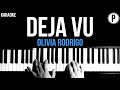 Olivia Rodrigo - Deja Vu Karaoke Slowed Acoustic Piano Instrumental