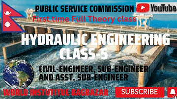 Hydraulics।5। केन्द्रिय लोकसेवा आयोगlSub-Engineer  Wave nims Apex institute